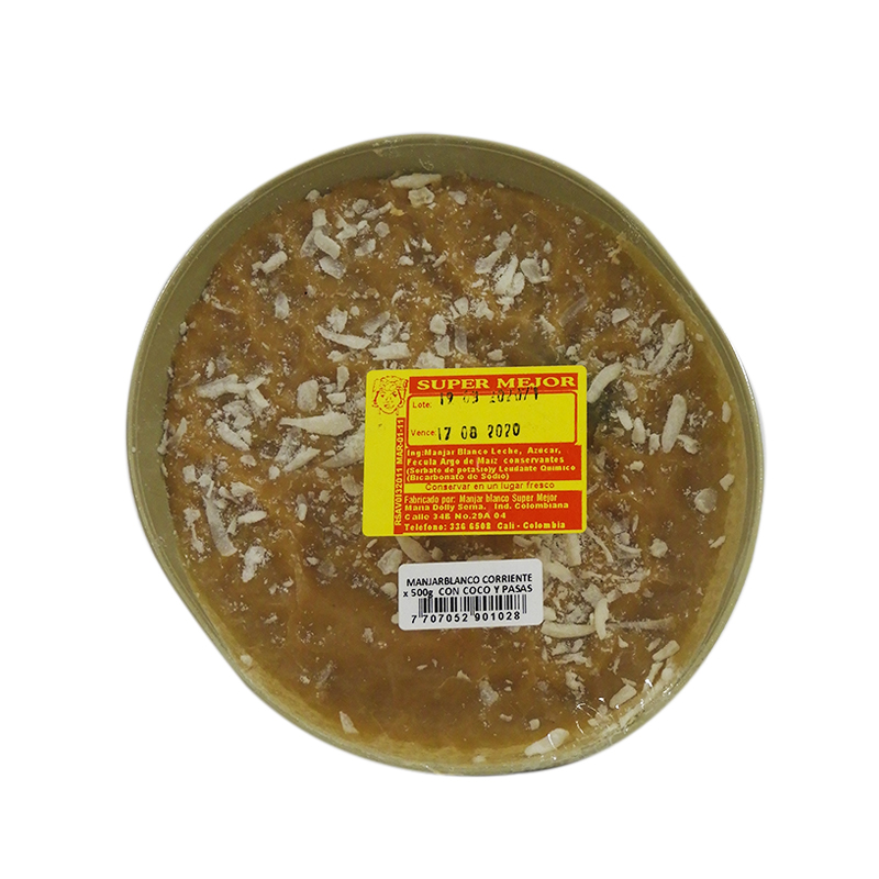 Manjarblanco Super Mejor Corriente Pasas Coco 500 gr