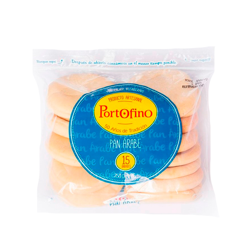 Pan Arabe Portofino * 15 Unidades 350 gr
