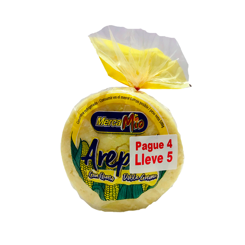 Arepas Mercamio Queso Doble Crema * 4 unidades 500 gr