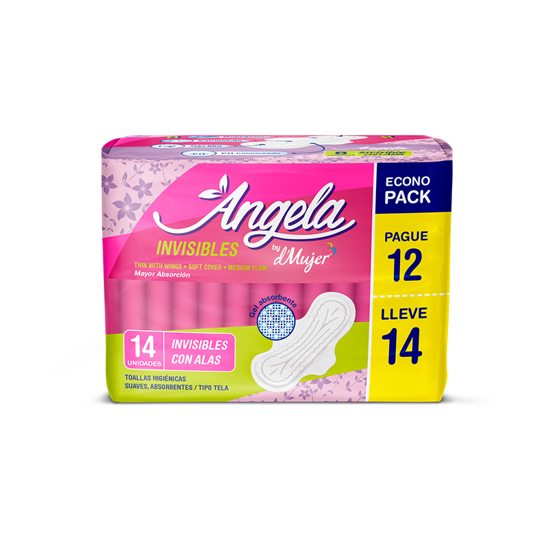 Toalla Angela Invisible Con Alas pague 12 lleve 14 12 unidades
