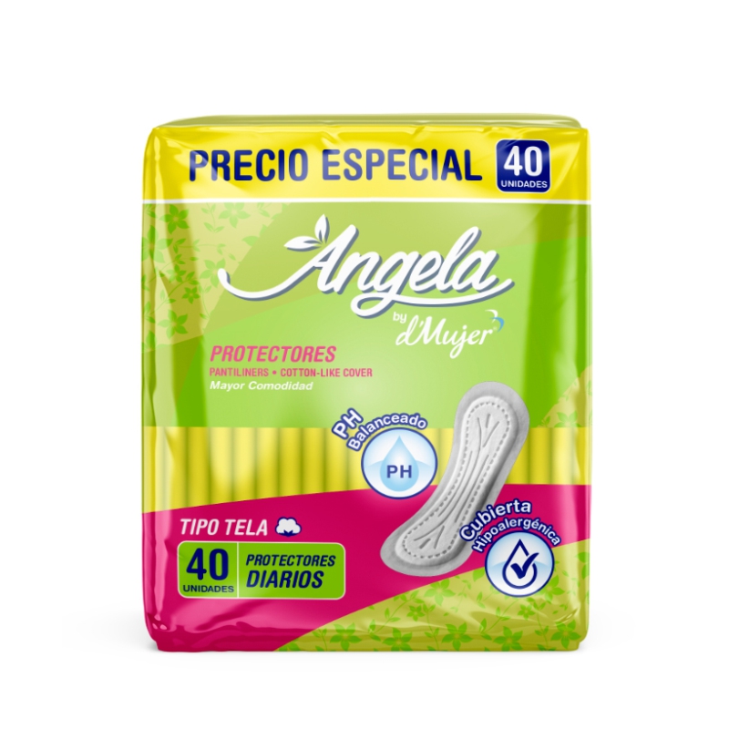 Protectores Angela Diarios Tela 40 unidades