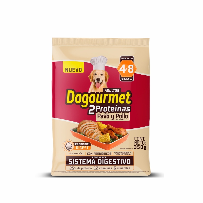Alimento Dogourmet Pavo y Pollo Adulto 350 gr