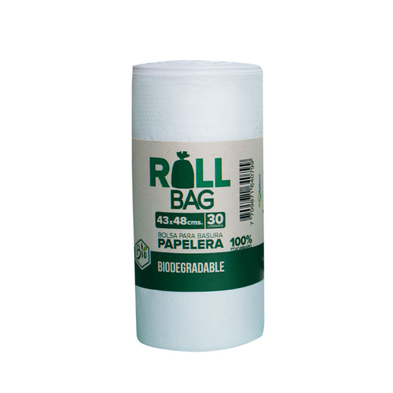 Bolsa Bondi * 30 Unidades Biodegradable 43 * 48cm Blanca Papelera