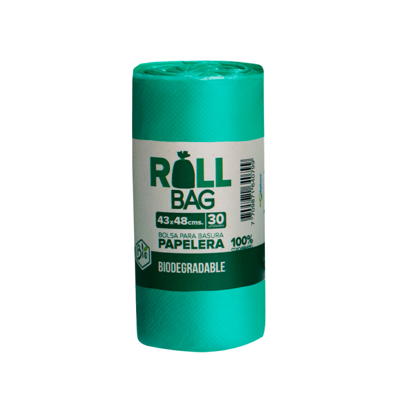Bolsa Bio * 30und 43 * 48cm Verde Papelera Biodegradable 30 unidad