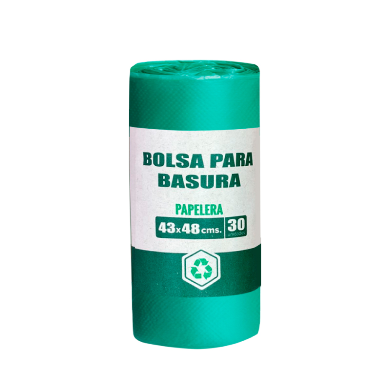 Bolsa Basura * 30und * 43 * 48cm Verde Papelera 30 unidad