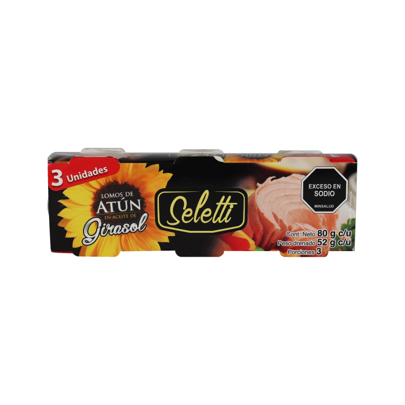 Atun Seletti * 3 Unidades en Aceite Girasol 80 gr