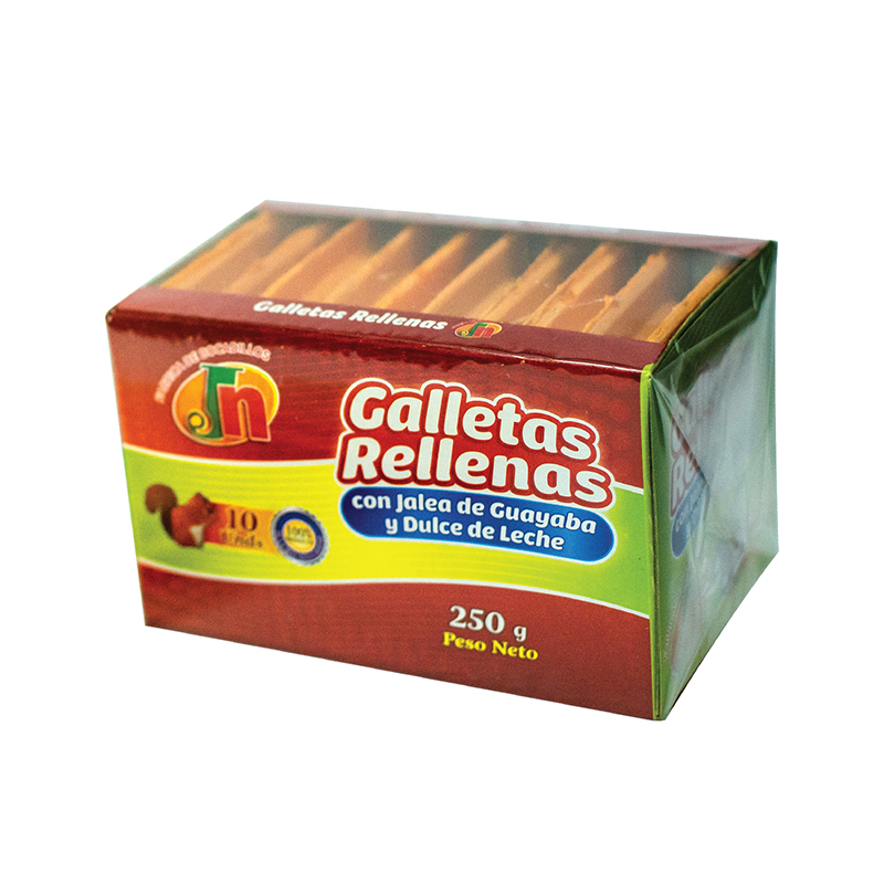 Galleta Jn * 10 Unidades Rellena De Dulce Guayaba Y Manjar Blanco 250 gr