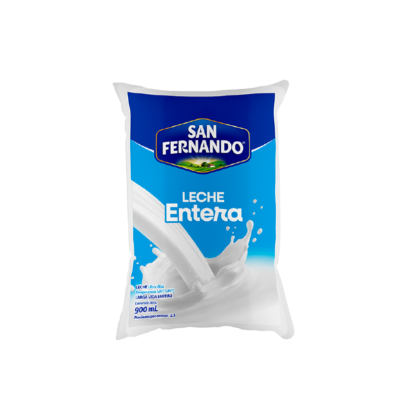 Leche San Fernando Entera Bolsa 900 ml
