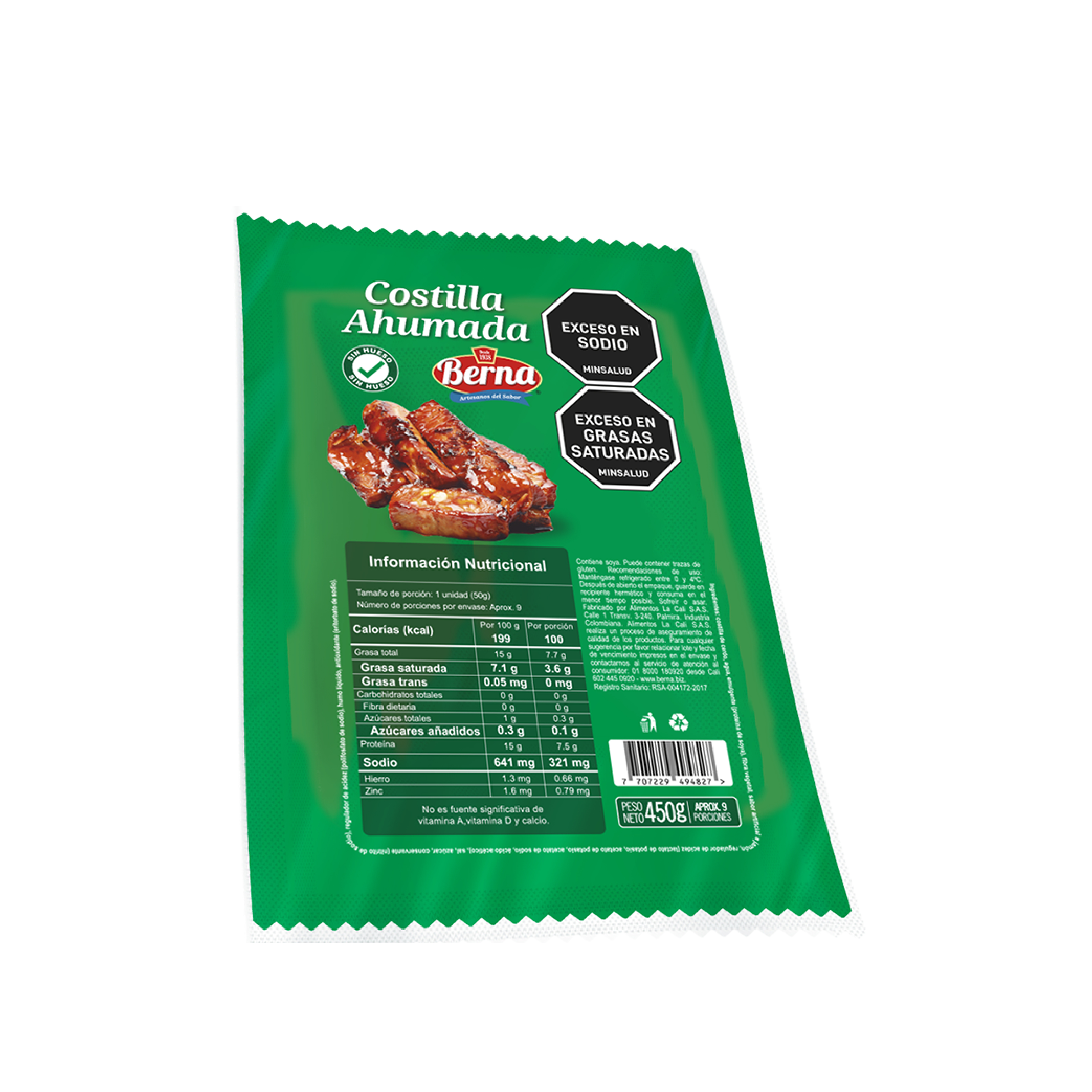Costilla Berna Ahumada 450 gr