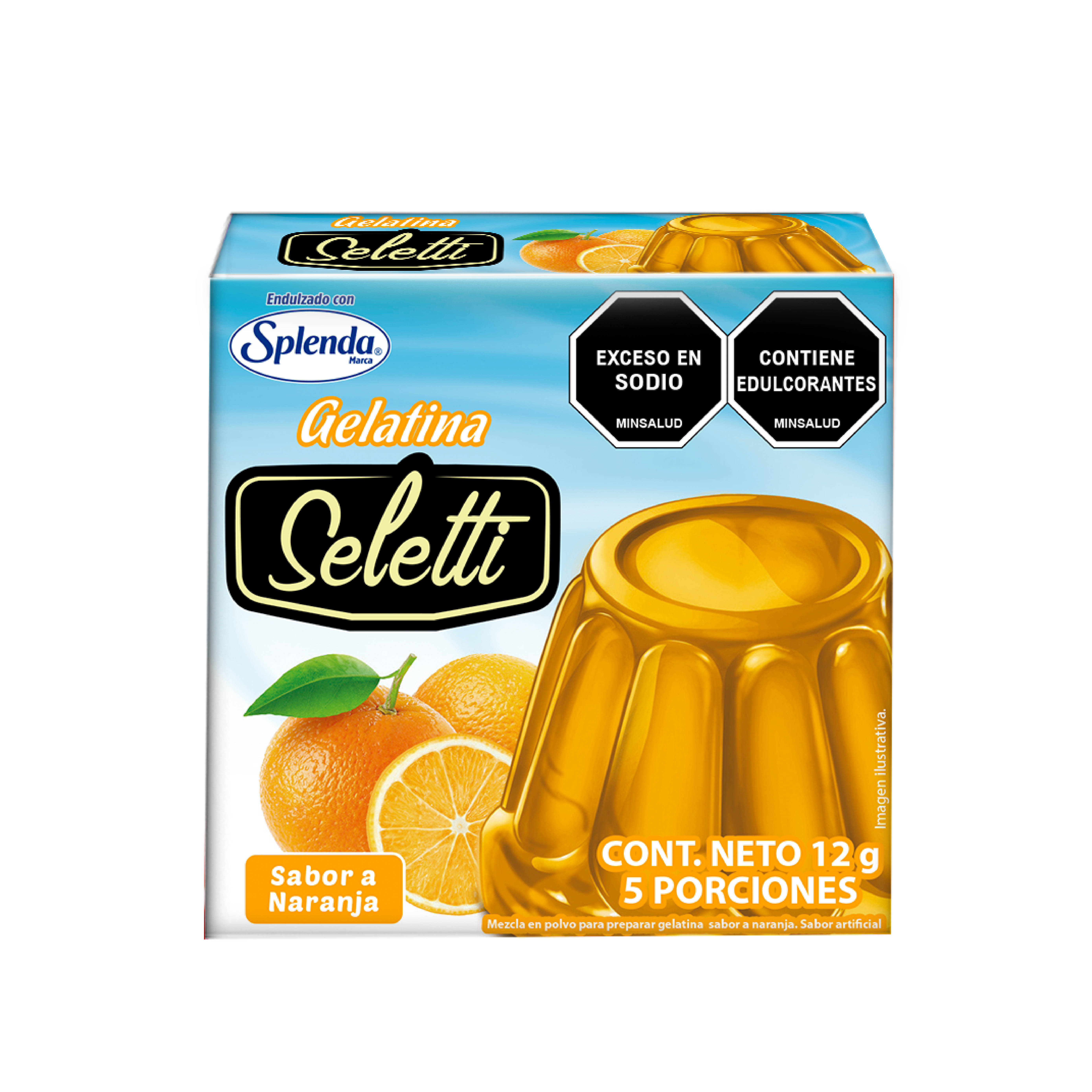Gelatina Seletti Naranja Endulzada con Splenda 12 gr