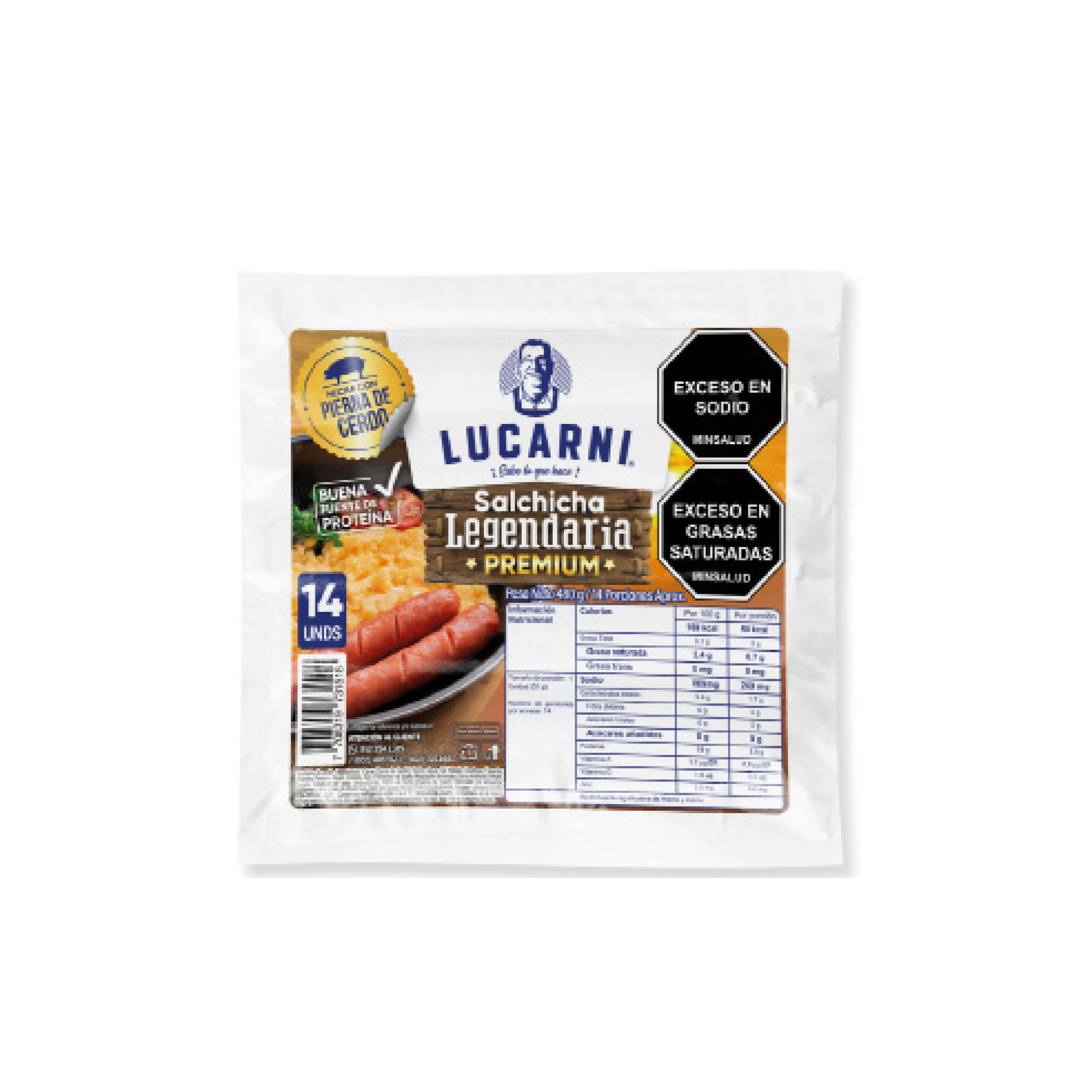 Salchicha Lucarni Legendaria Premium 480 gr
