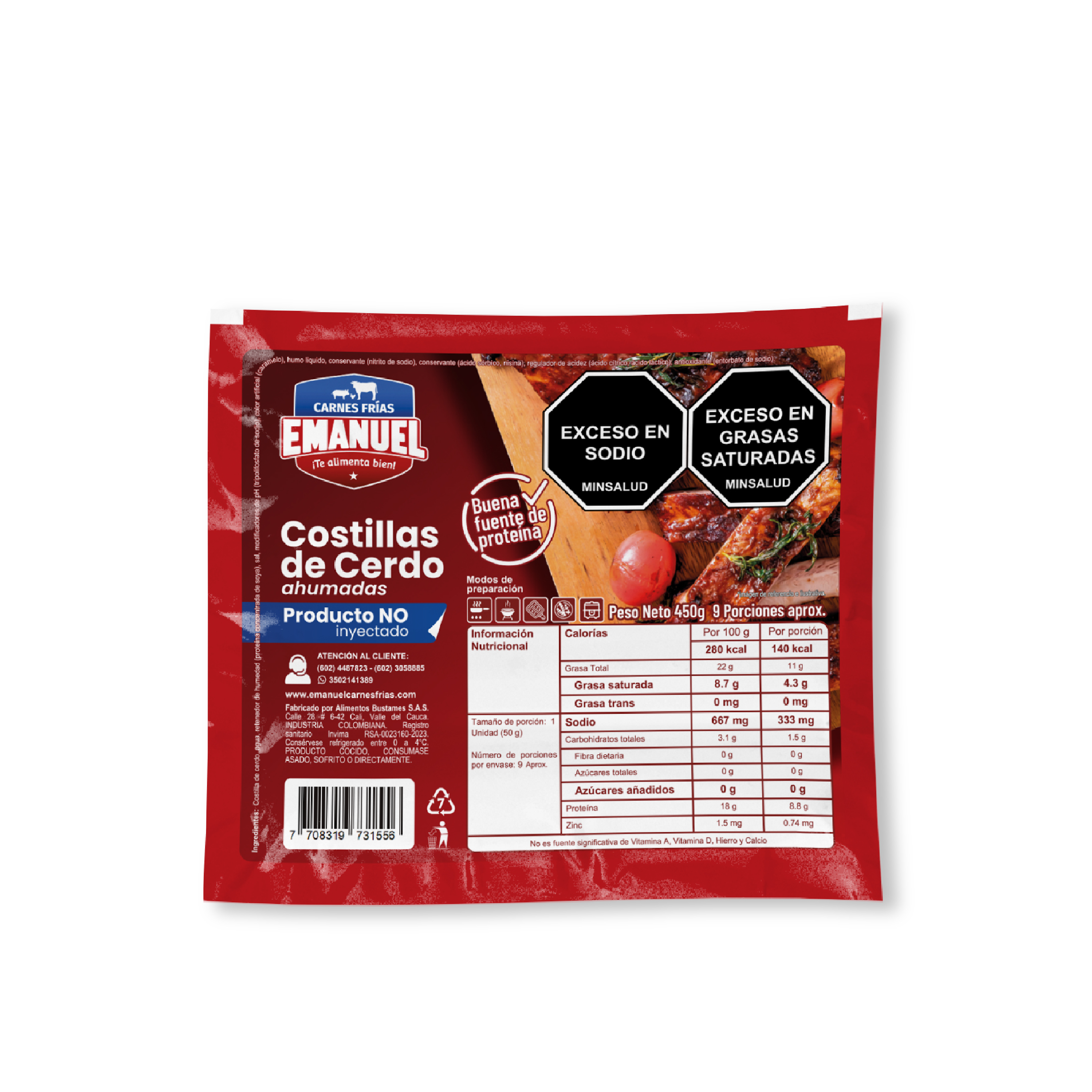 Costilla Emanuel Ahumada 450 gr