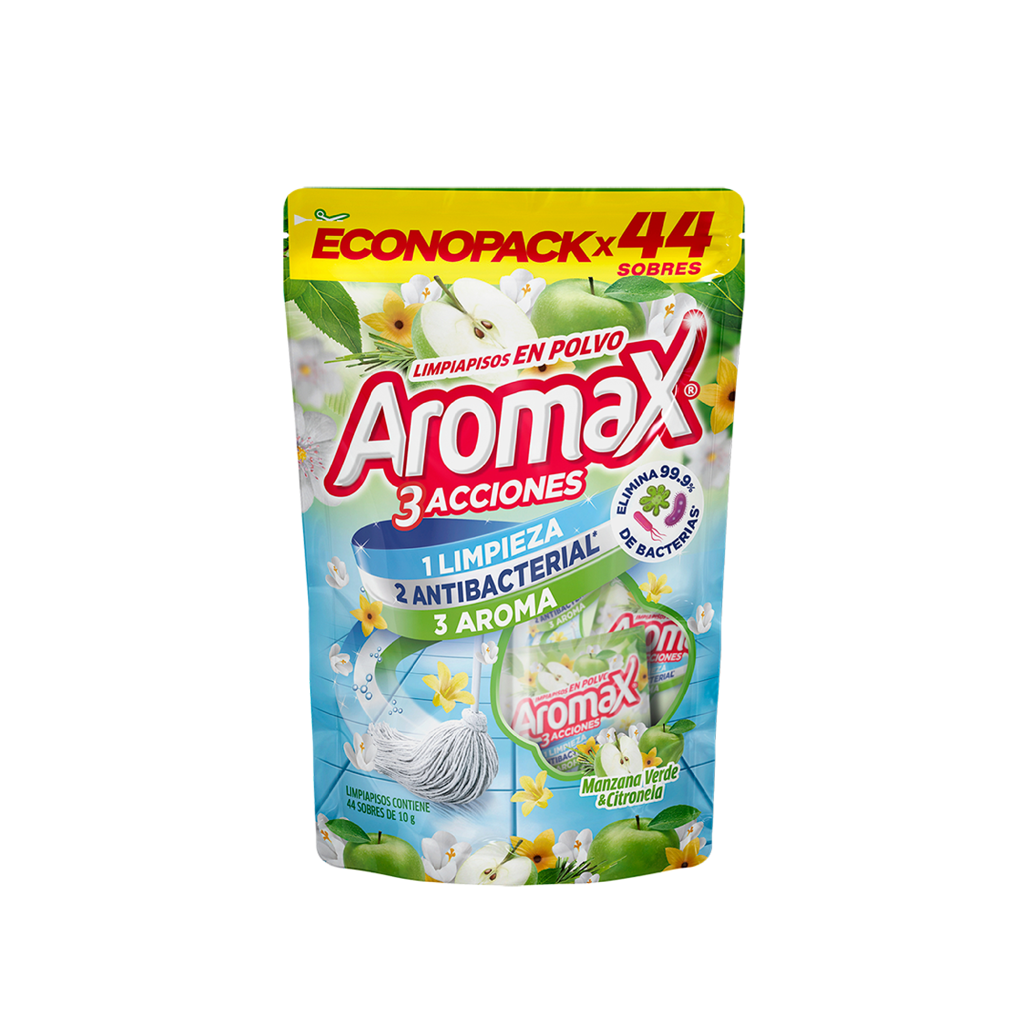 Limpiador Aromaxduo * 44 Unidades 3 Accion Manzana 440 gr