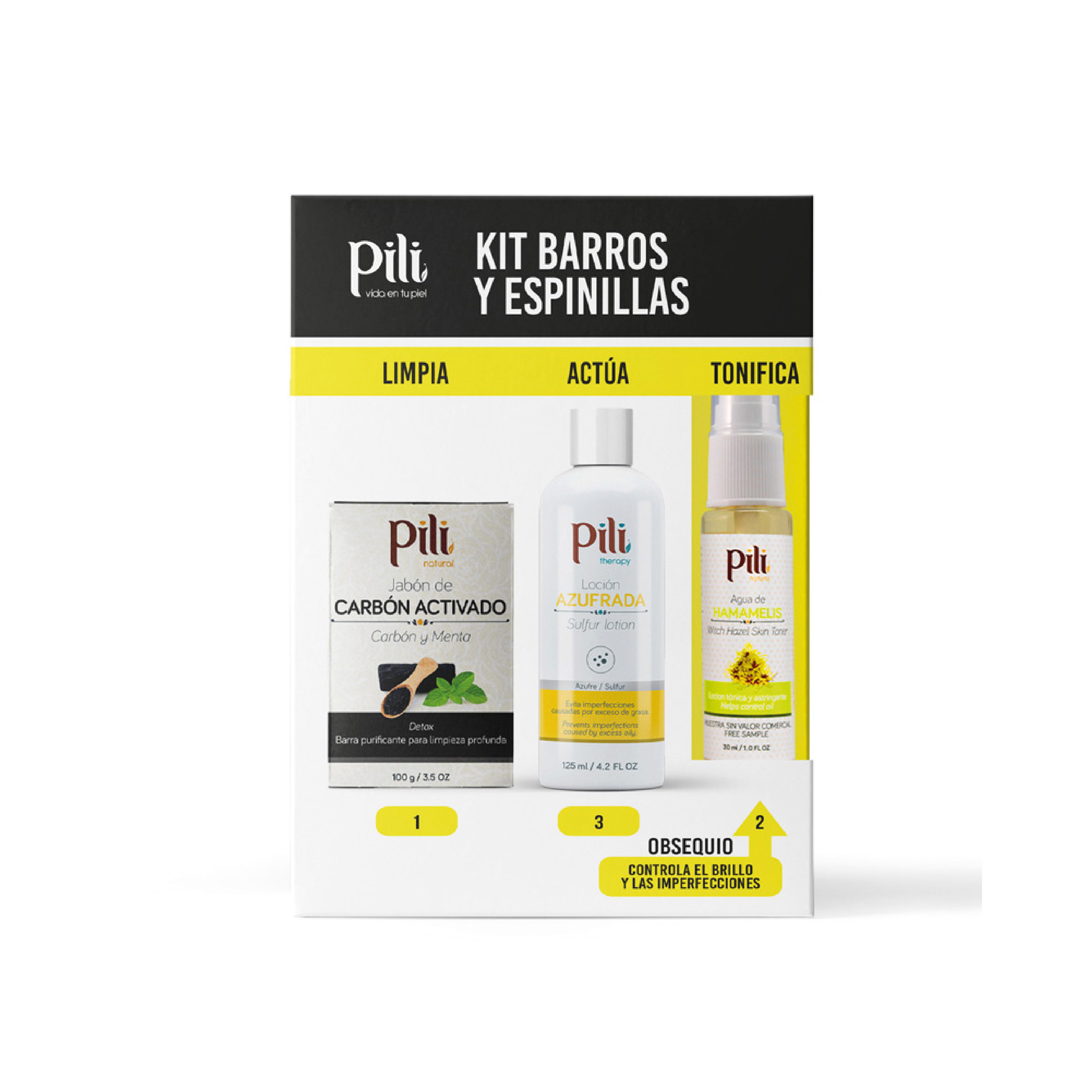 Kit Pili Barros Y Espinillas 3 unidad